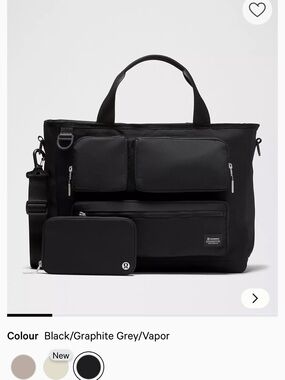 lululemon athletica Black Utility Tote with Removable Pouch